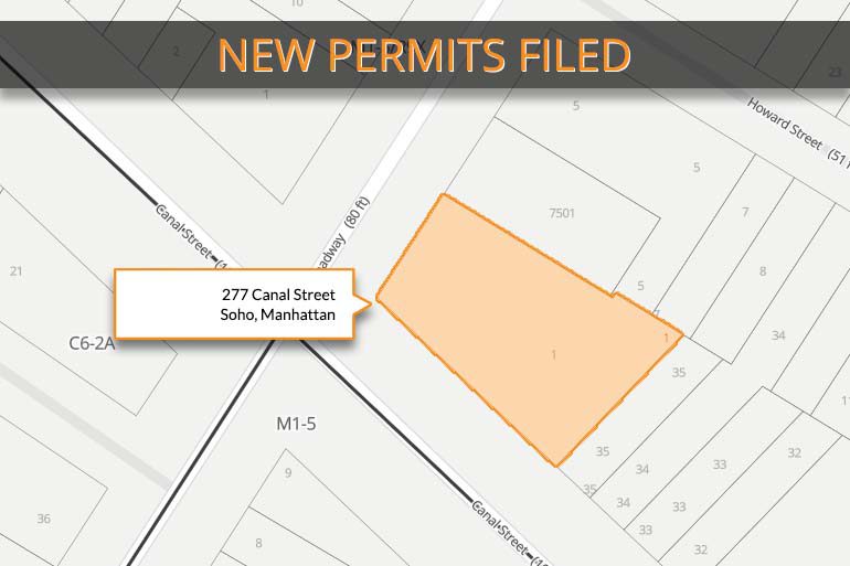 New Permits Filed 277 Canal Street, Soho, Manhattan